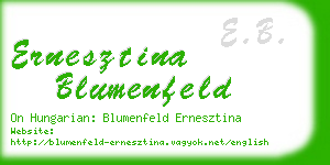 ernesztina blumenfeld business card